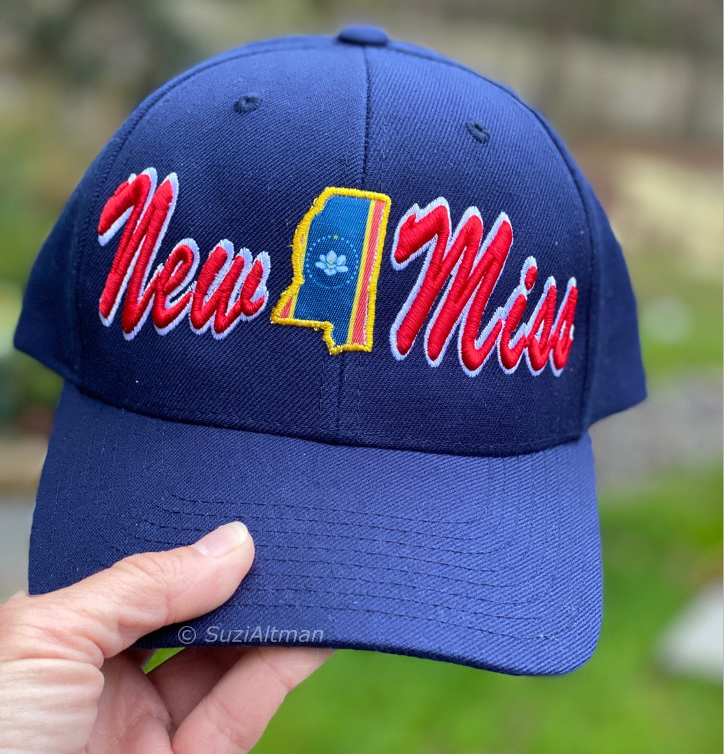 Limited Edition Navy Curved brim Limited Edition "New Miss/New State Flag" baseball hat